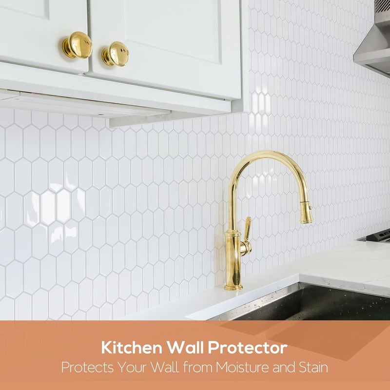 Vamos Tile Upgraded Thicker Design Backsplash Tile Peel and Stick, 10-Sheet Grayish White with Gray Grout Long Hexagon Self Adhesive Wall Tiles Stick On Backsplash for Kitchen Bathroom RV Fireplace - Image 2